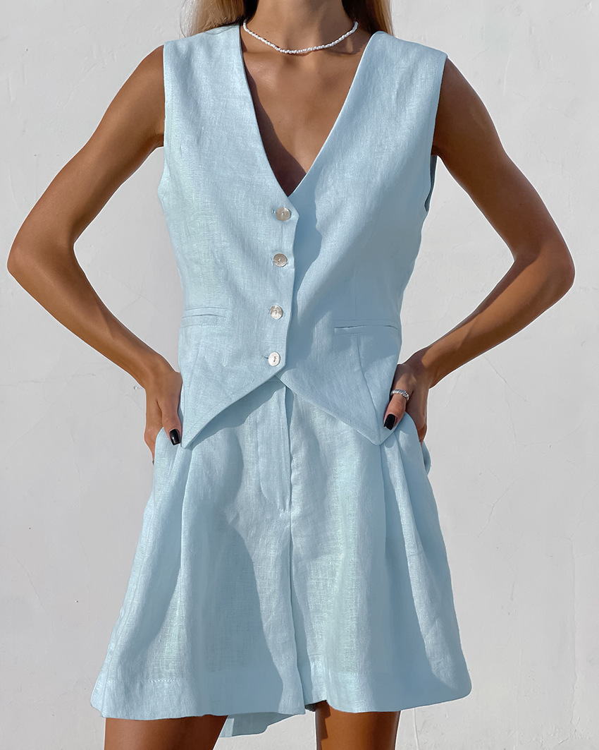 Home Textiles Store - 2025 novo terno colete + shorts