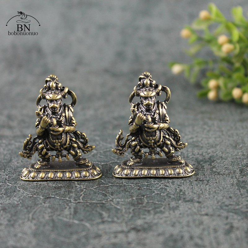 Xt Home Textiles - Antigo cobre budismo tibetano yamaraja estátua