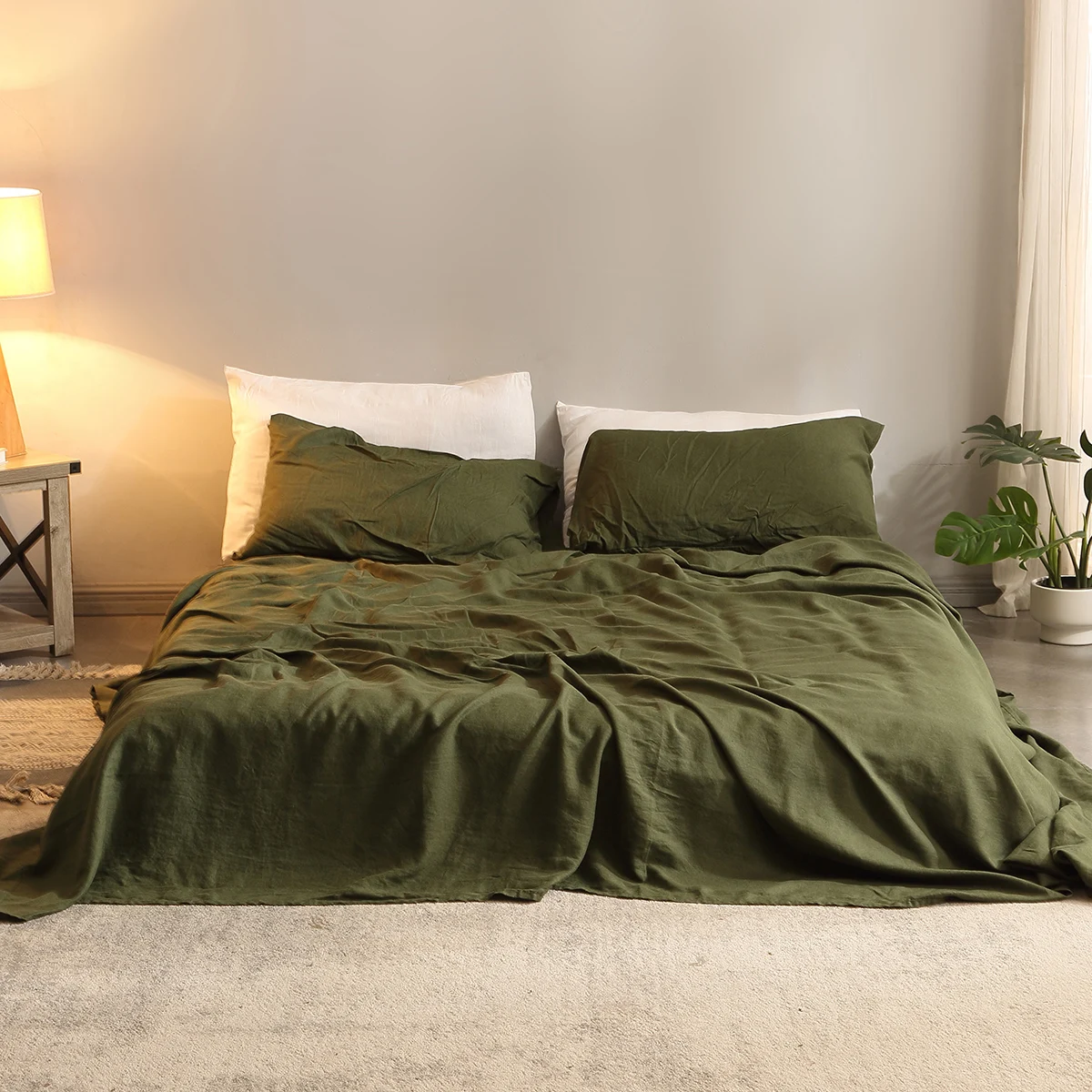 Fitted Sheet Deep - Conjunto de cama puro linho, 1