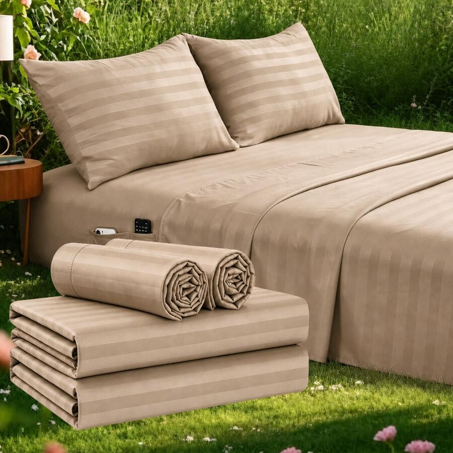 Conjunto de Lençóis Listrados  - Fitted Sheet Deep avaliação e preço