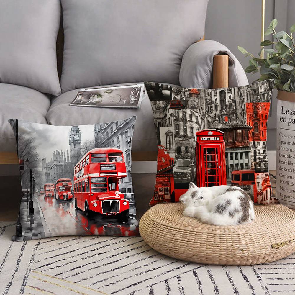 Londres ônibus vermelho impres - Home Textiles London avaliação e preço