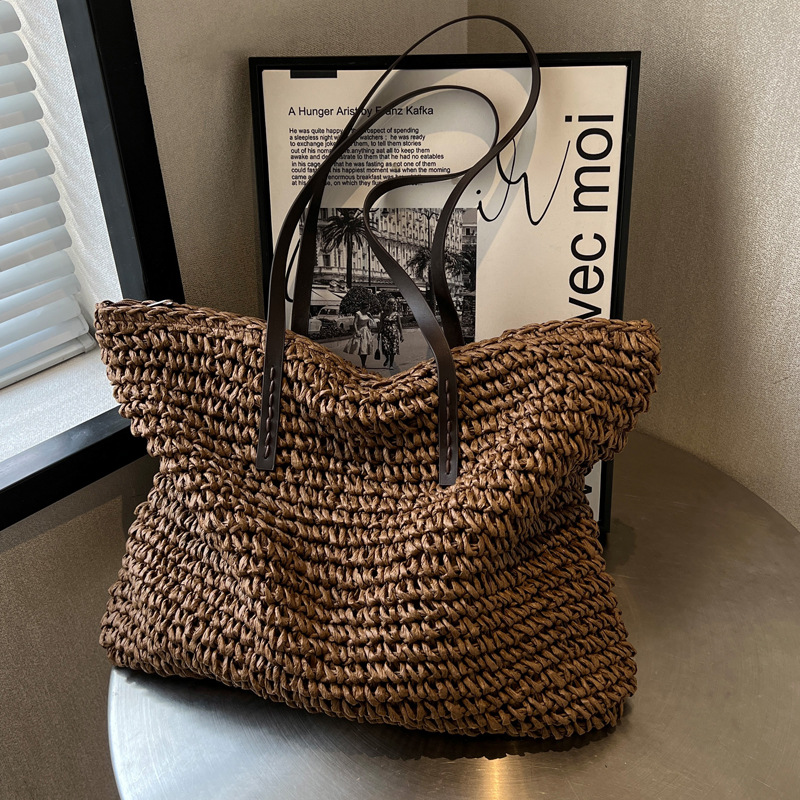 Palha tecido tote sacos casual - Home Textiles Store avaliação e preço