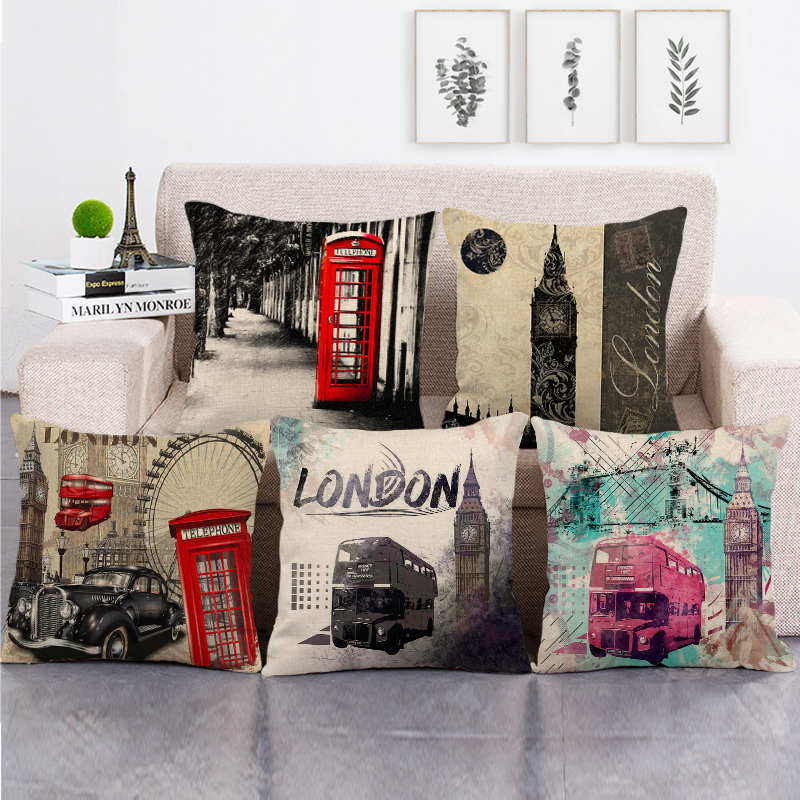 Retro londres série tram impre - Home Textiles London avaliação e preço