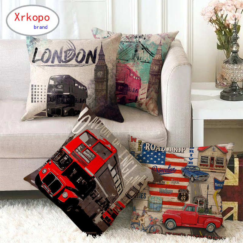 Retro londres série tram impre - Home Textiles London avaliação e preço
