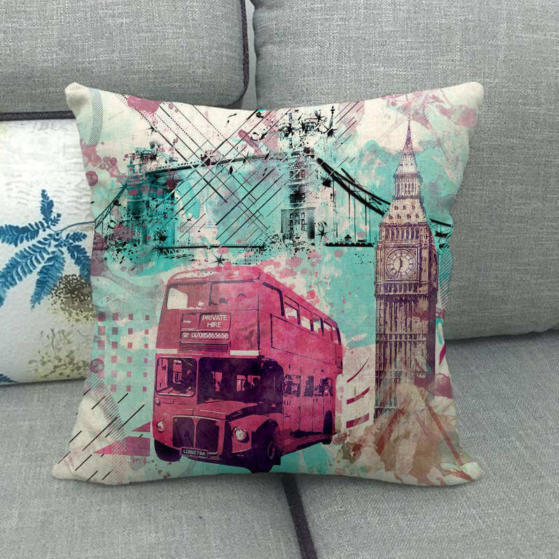 Retro londres série tram impre - Home Textiles London avaliação e preço